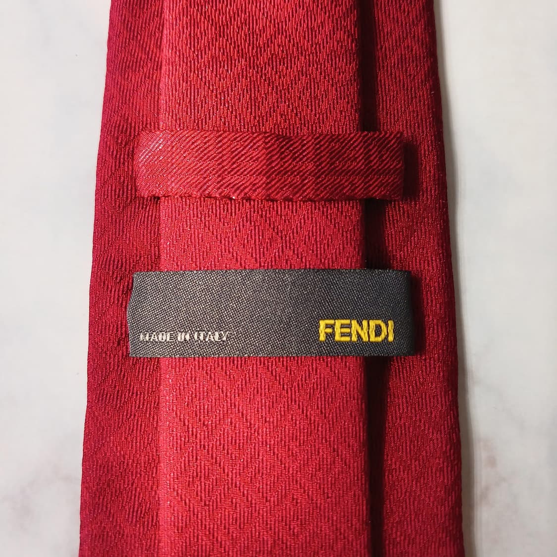 FENDI 펜디 실크 레드 로고 패턴 넥타이 8.3cm A등급 E746
 상품이미지6