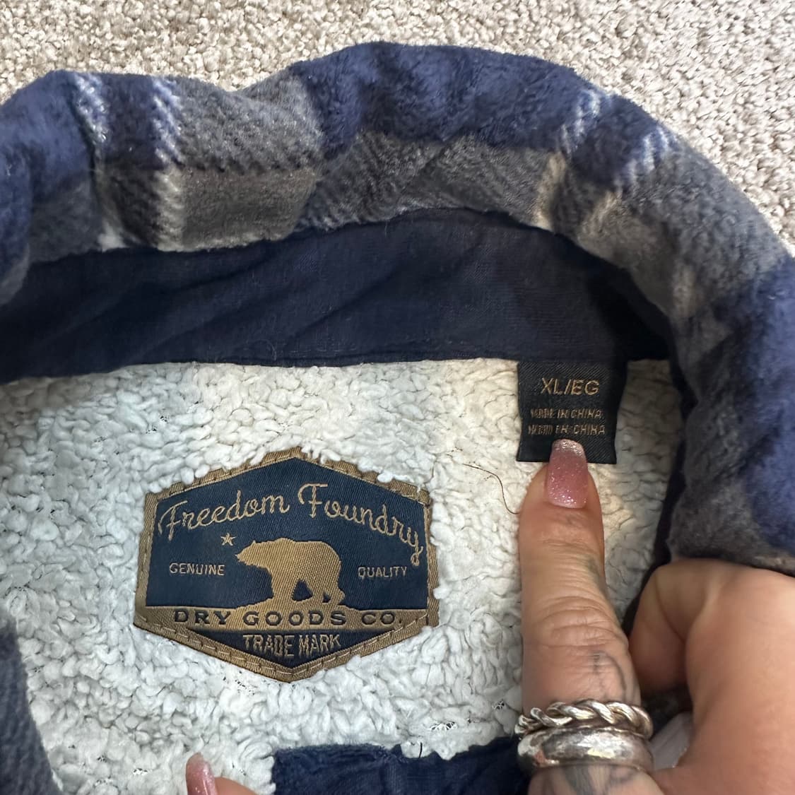 빈티지 프리덤파운드리 플란넬 쉐르파 셔츠XL 상품이미지6