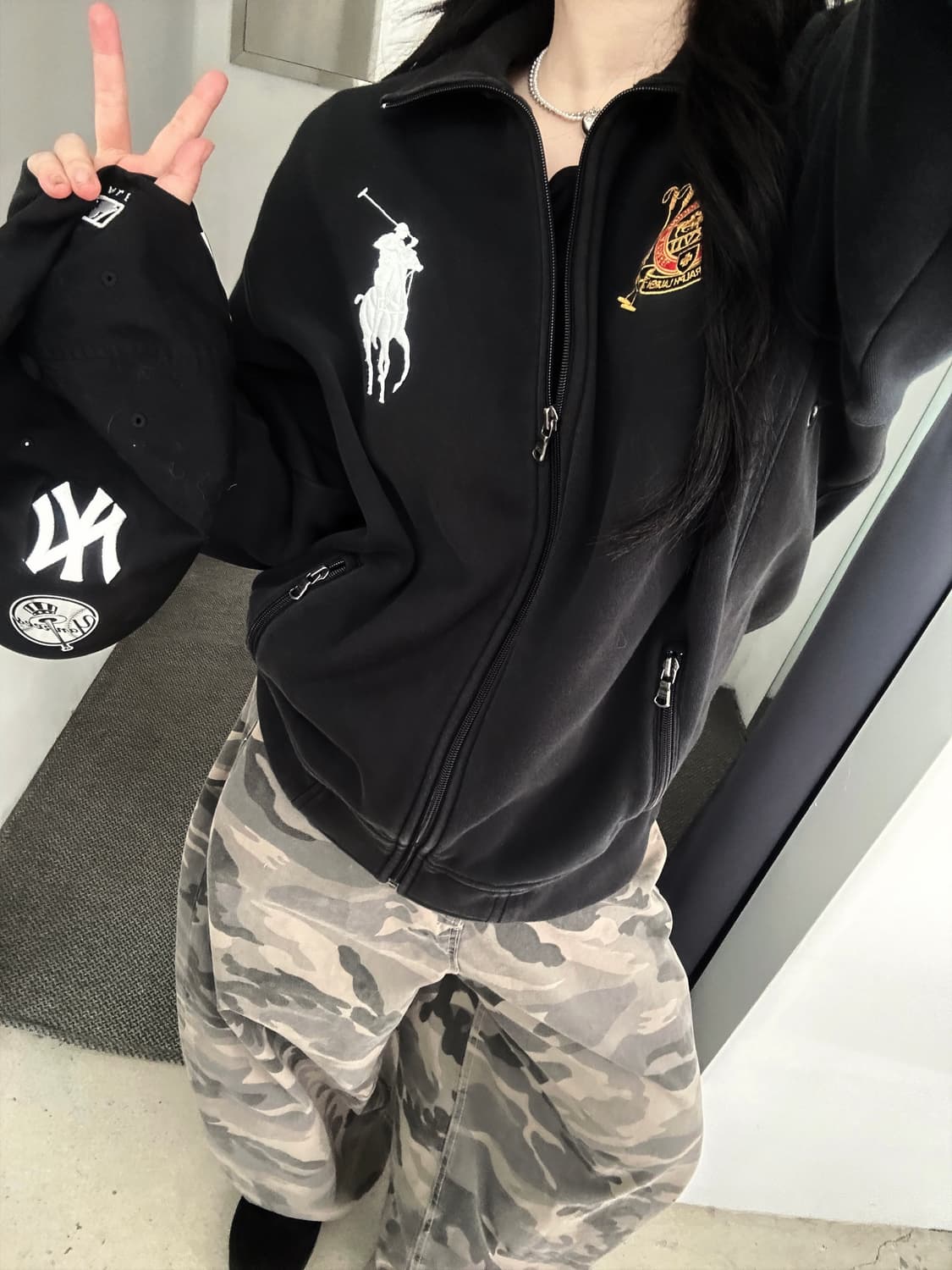 폴로 랄프로렌 빅포니 배색 스웻집업  상품이미지2