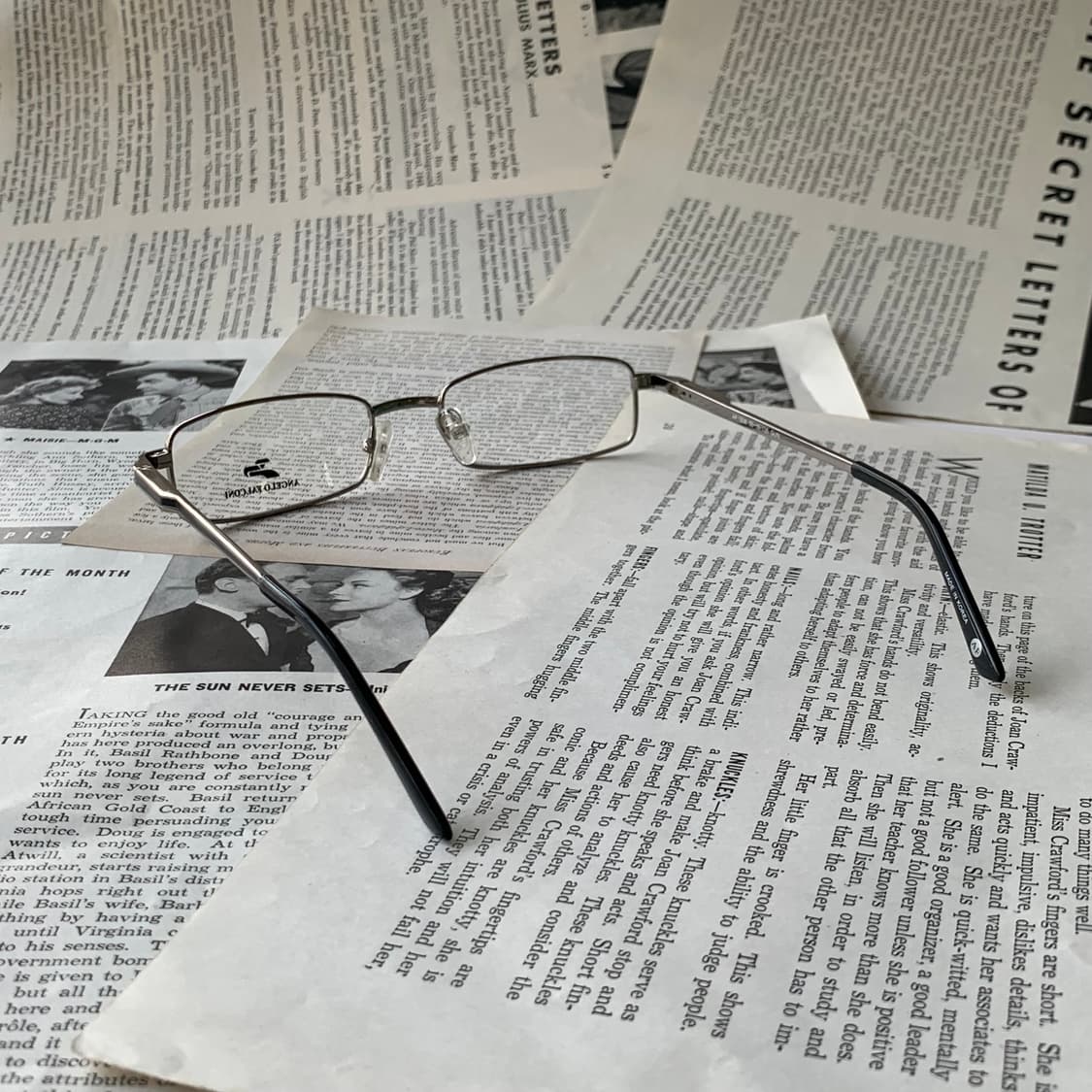 856 실버&골드 데드스탁 빈티지 슬림 메탈 사각 남녀공용 픽키안경 상품이미지3