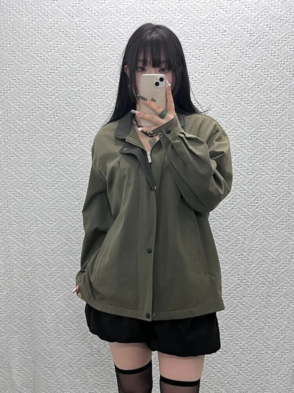 입생로랑 빈티지 말차카키 해링턴 헌팅 워크 자켓 110 C10379 상품이미지2