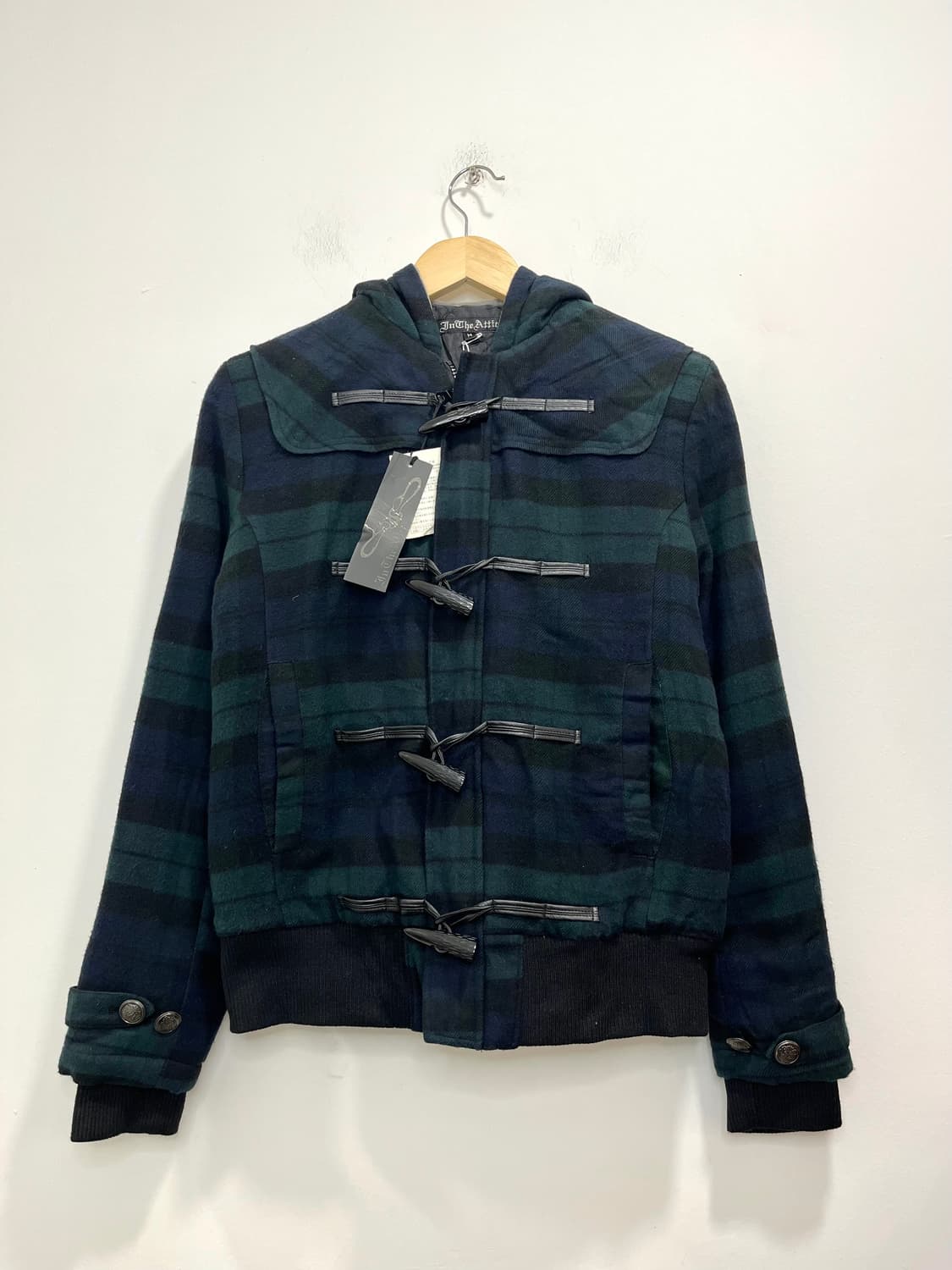 In the attic 일본 빈티지 락펑크 체크 떡볶이 숏코트 상품이미지1