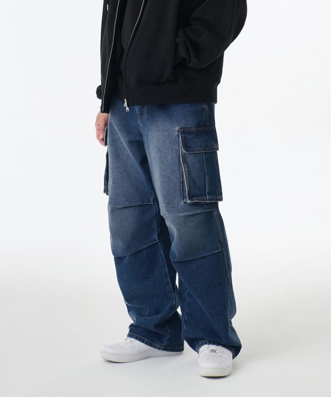 무신사 데님 파라슈트 카고 팬츠 30 [미디엄 인디고] 상품이미지1