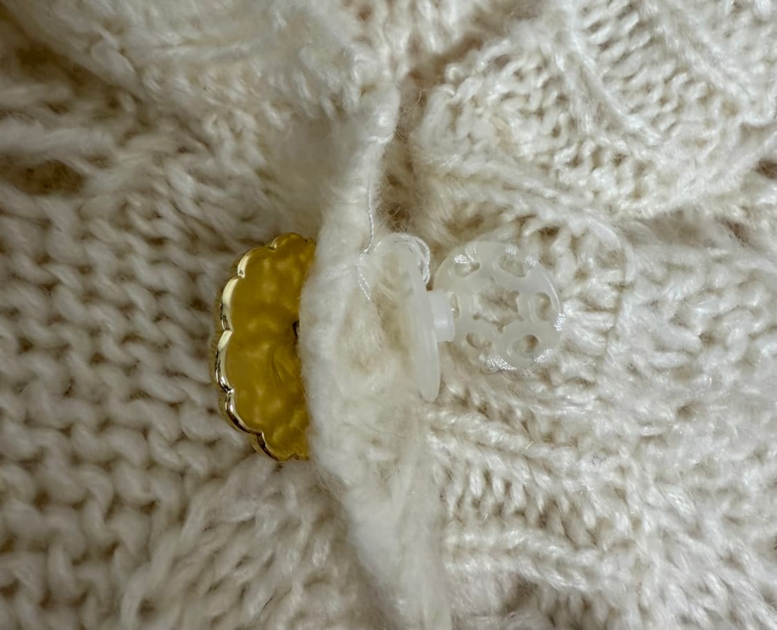 빈티지) 잉그니 사와코깔 니트 케이프 달천깔 히메갸루 아이보리 stc 상품이미지2