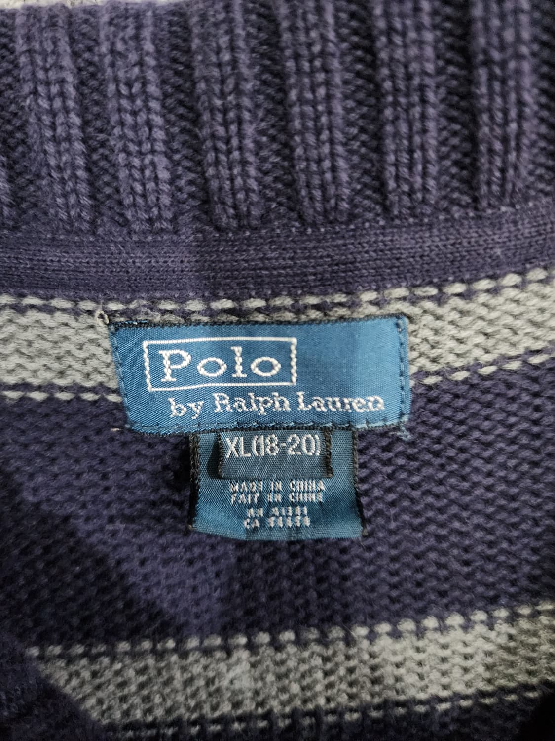 폴로 랄프로렌 스트라이프 풀집업 니트 보이즈 XL 상품이미지7