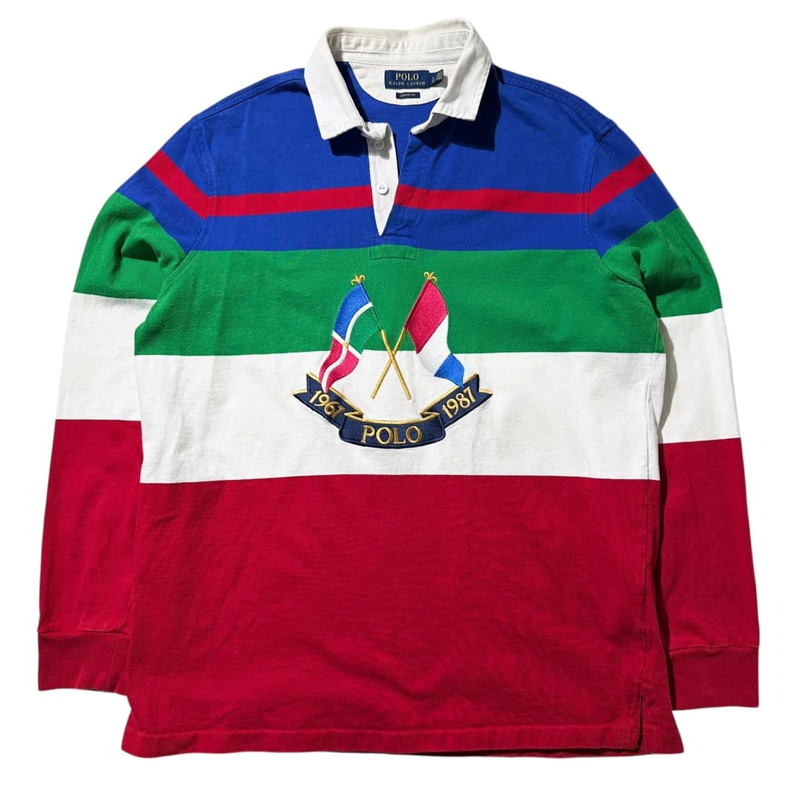 폴로 랄프로렌 CP-93 크로스 플래그 스트라이프 클래식핏 럭비 티셔츠 상품이미지1