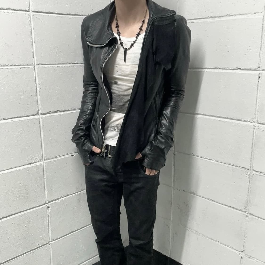 Ekam archive drape leather jacket 상품이미지9
