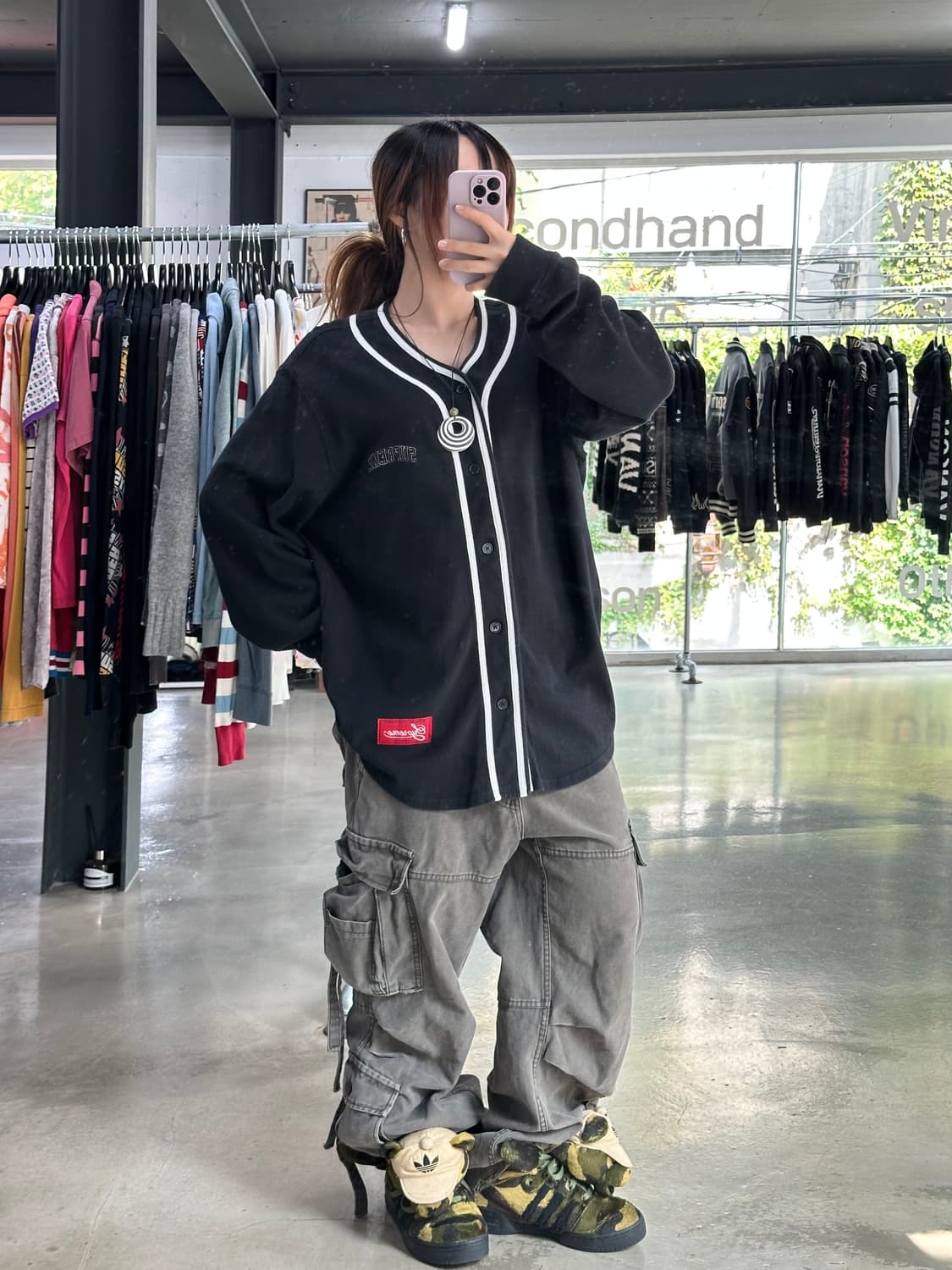슈프림 18FW 컬러 블럭 베이스볼 져지 블랙 상품이미지2