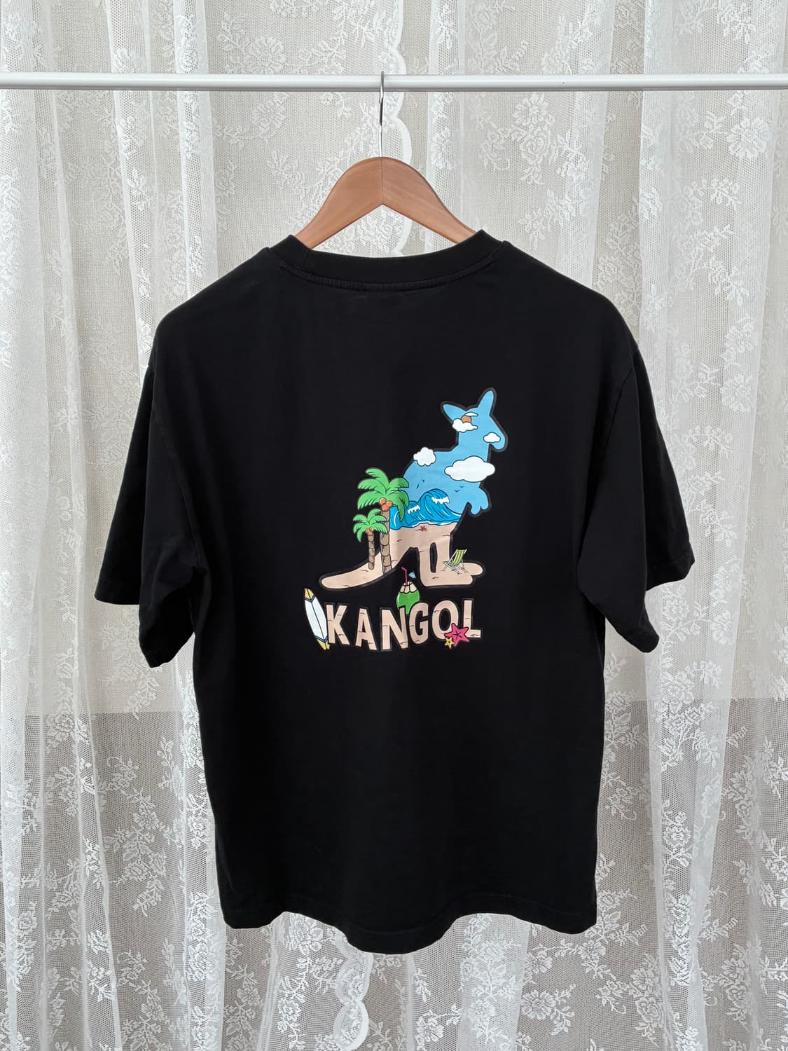 L) 캉골 24ss 그래픽 반팔 티셔츠 블랙 상품이미지1