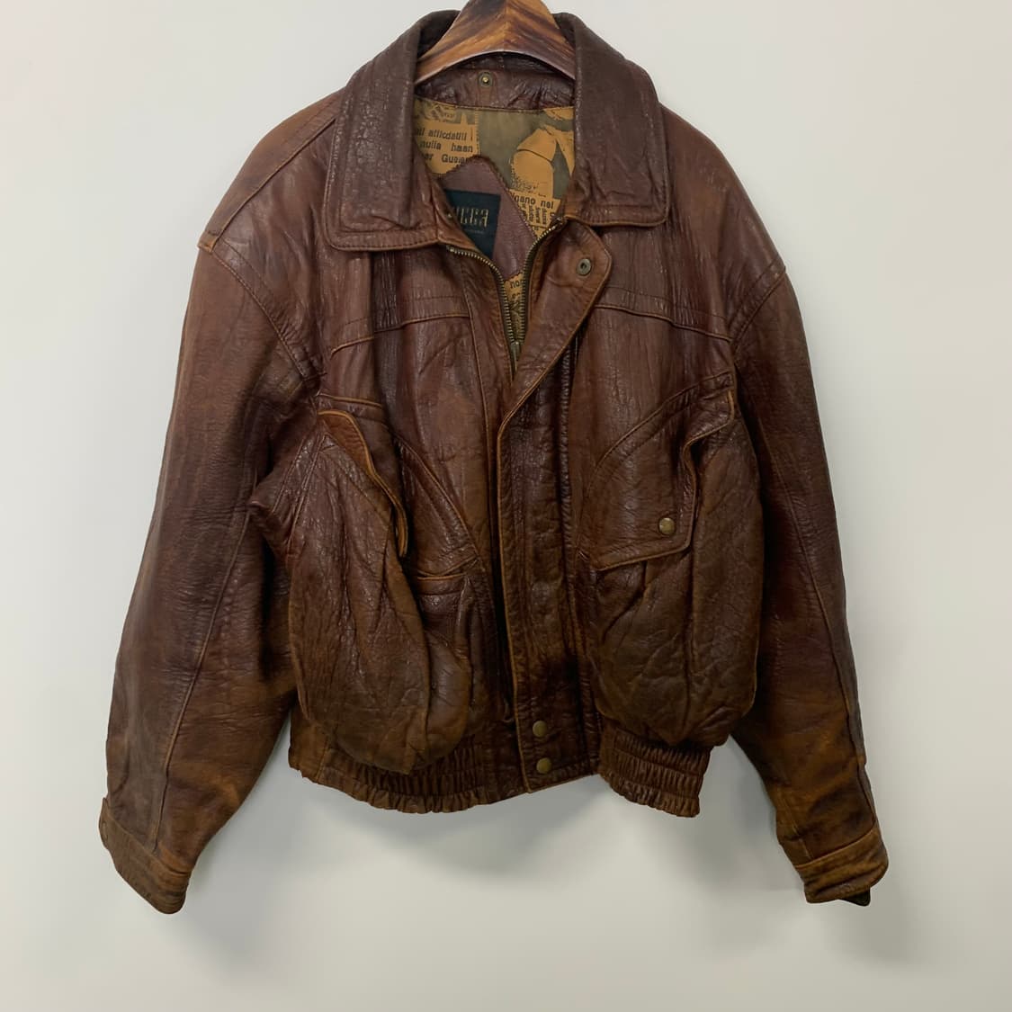 Vintage 빈티지 브라운 레더 봄버 자켓  상품이미지2