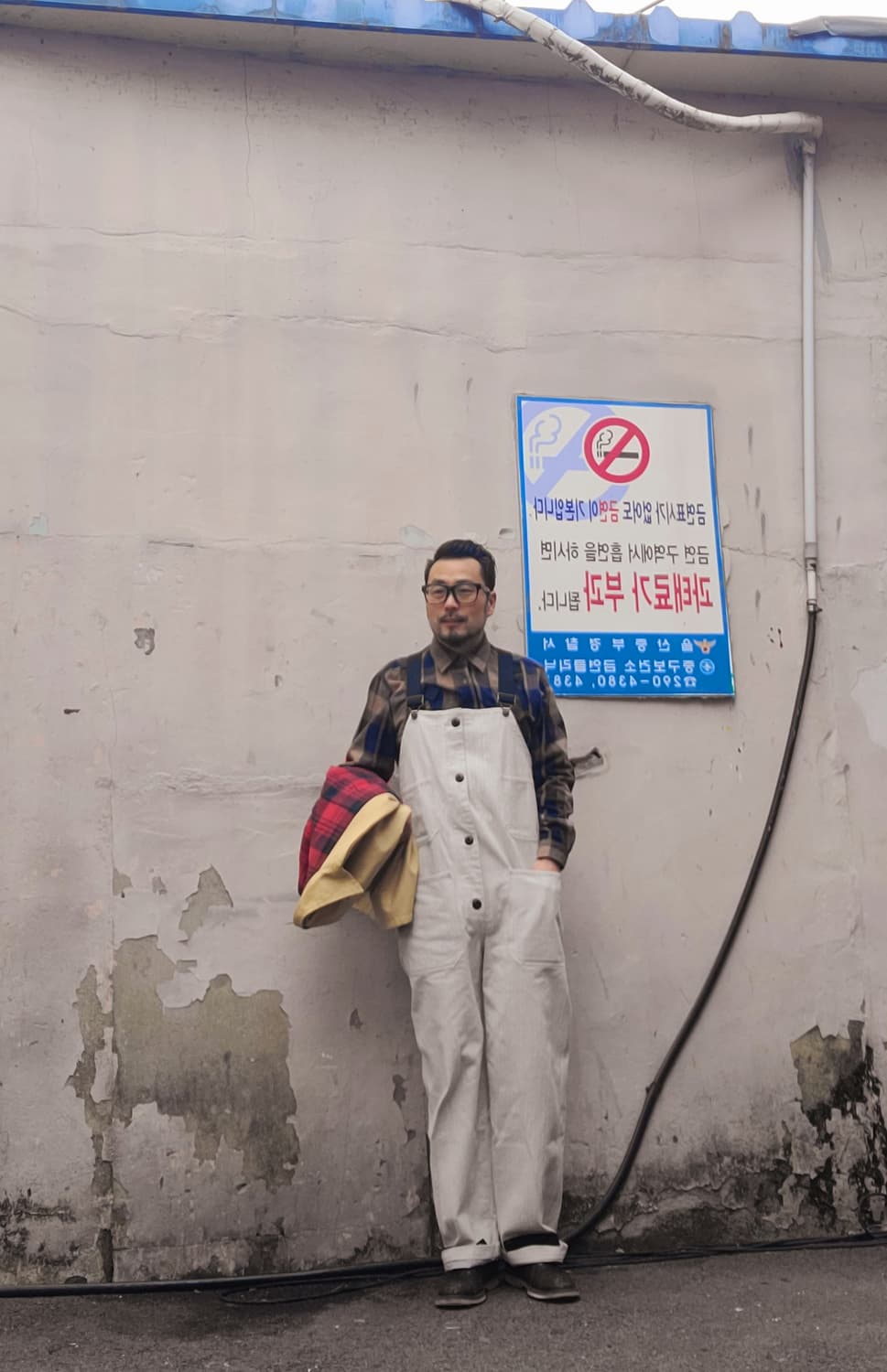 사무라이진 오트밀 헤링본 오버롤 (일본한정판) 상품이미지1