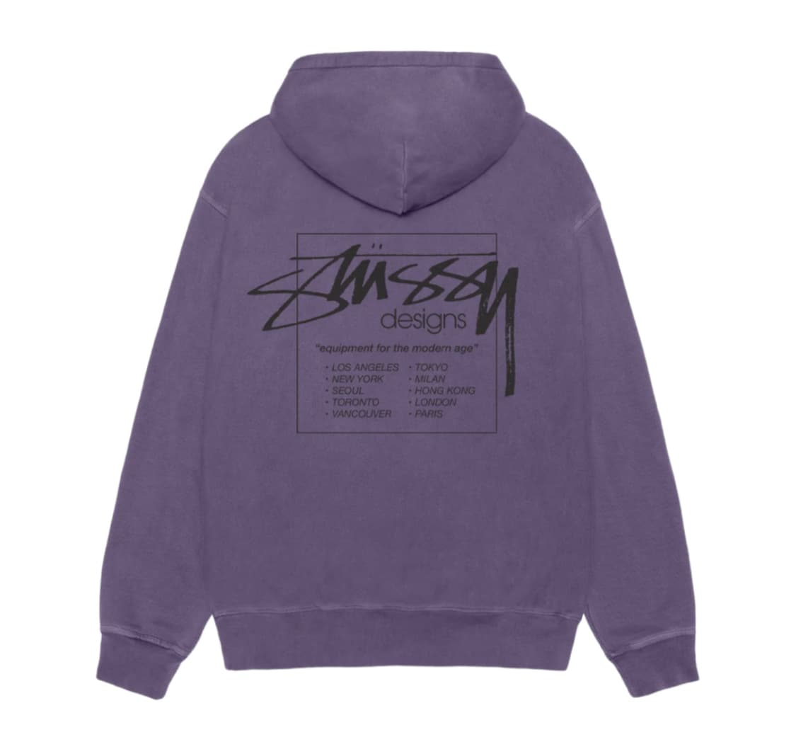 (새상품) 스투시 모던 에이지 피그먼트 다이드 집 후드 그레이프 상품이미지2