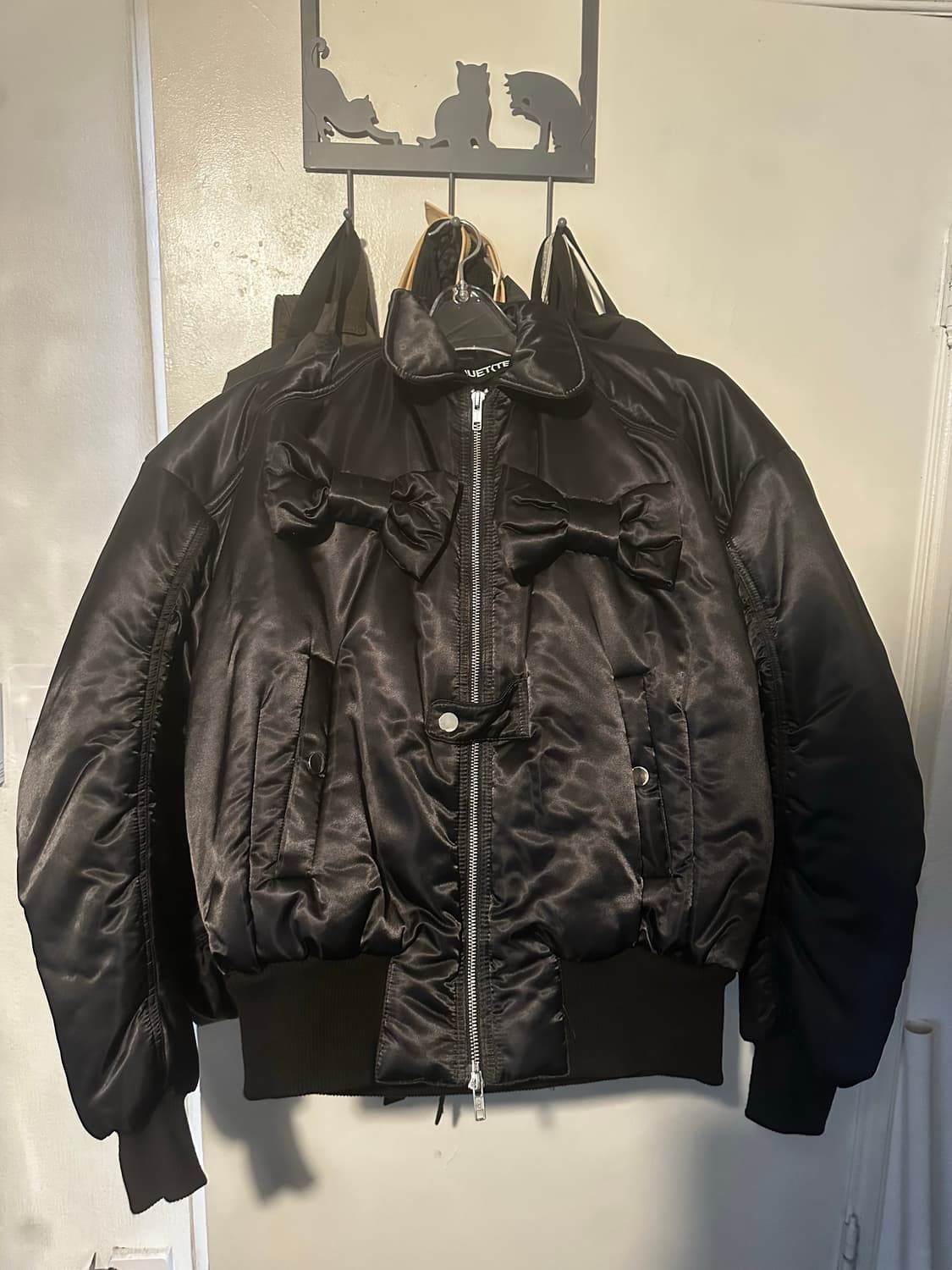 BMUETTE 리본 봄버 자켓 블랙  상품이미지4