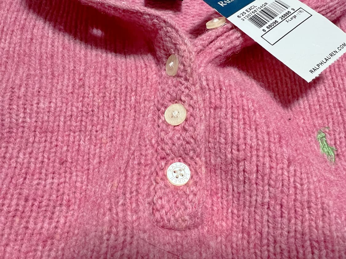 (새상품) 폴로 랄프로렌 핑크 니트 후드티 상품이미지3