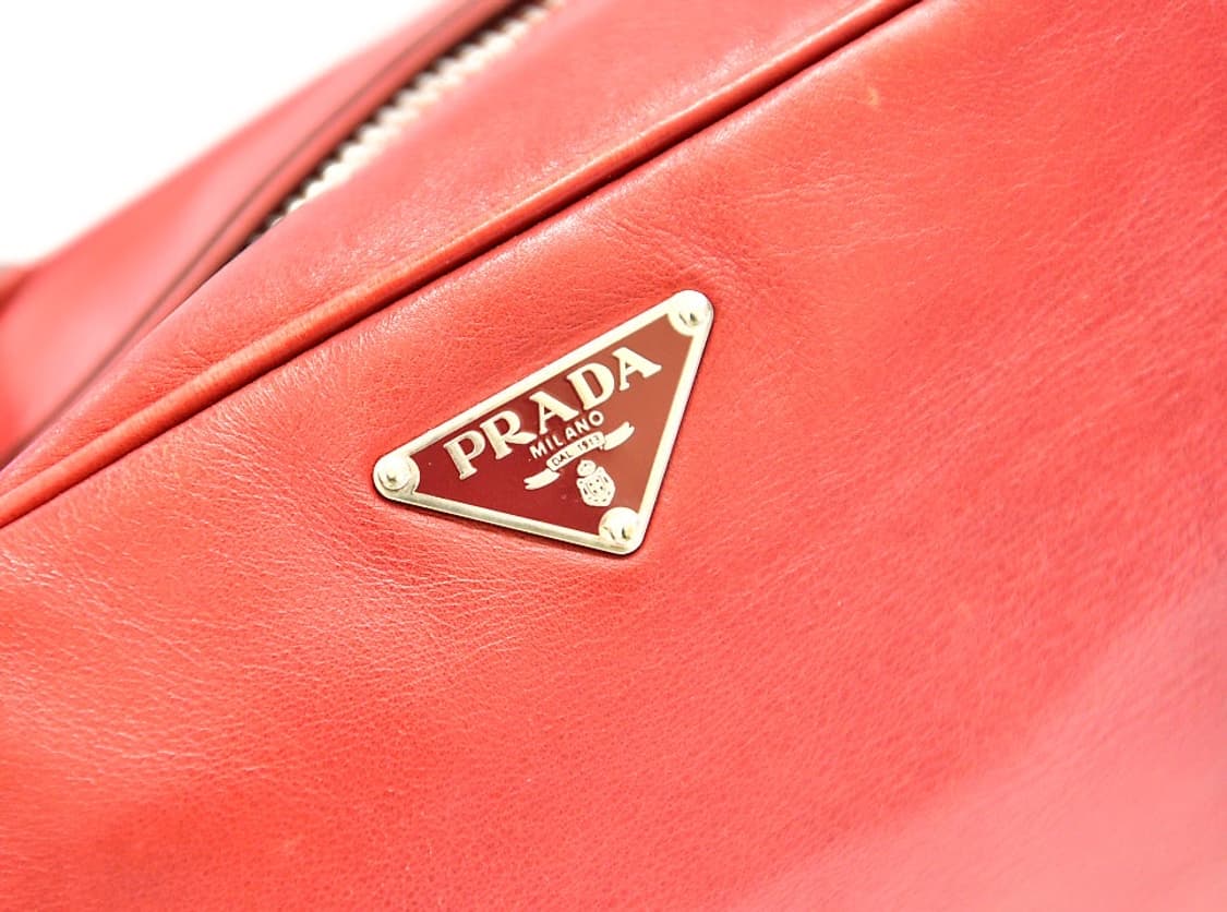 프라다 레드 레더 보스턴 숄더백 (정품) 상품이미지9