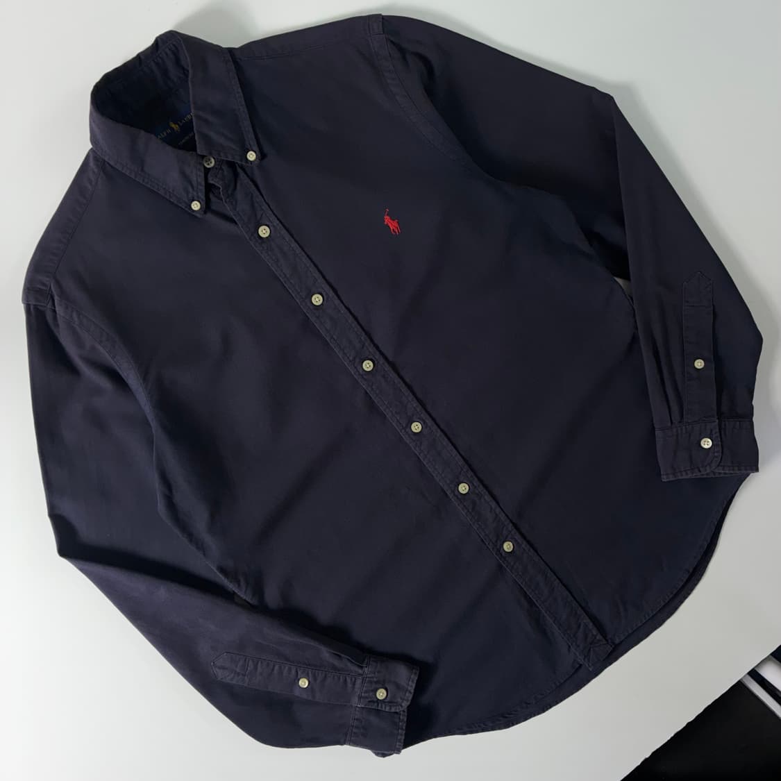 Polo  폴로 랄프로렌 자수 코튼 네이비 솔리드 셔츠 상품이미지2