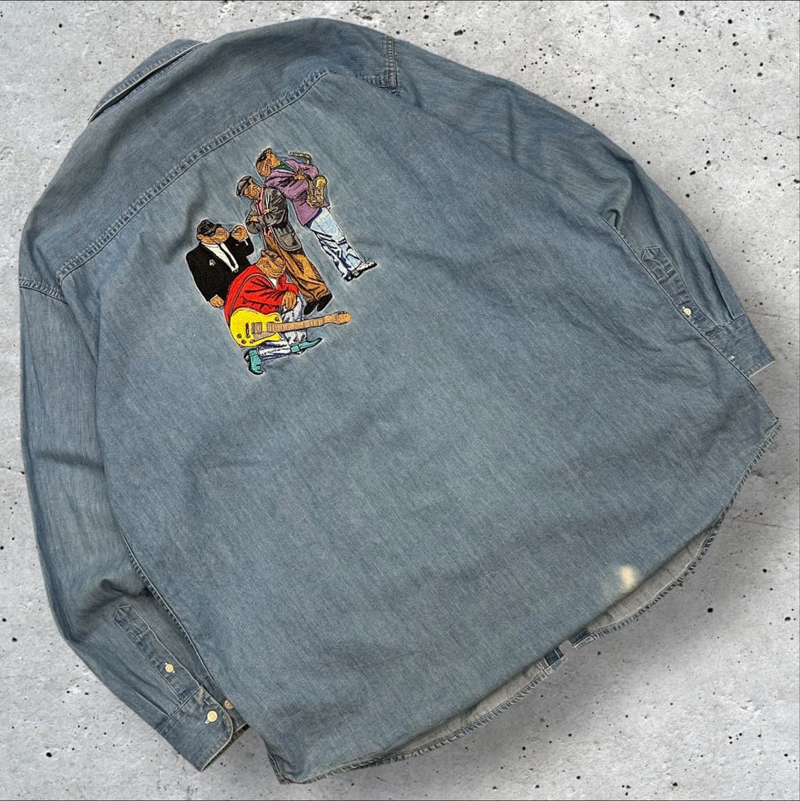 [XL] 90s CAMEL 카멜 빈티지 자수 데님 셔츠 A401 상품이미지1