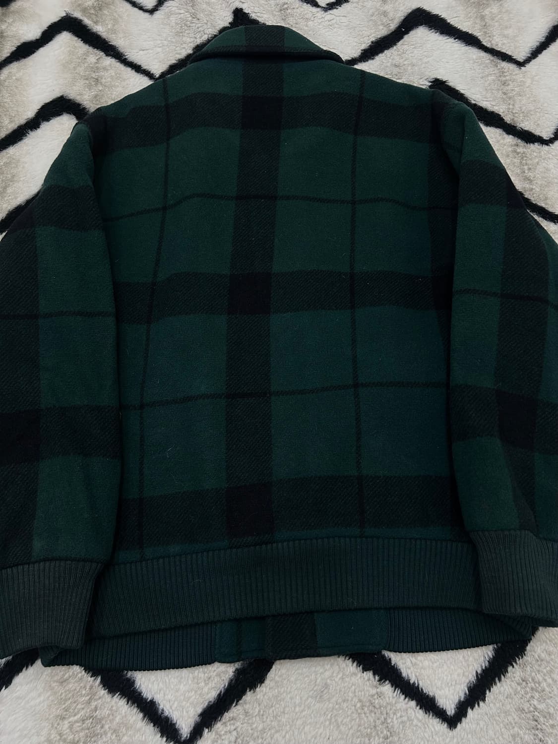 [실측2XL]제이프레스90s 버팔로 체크 울 봄버 자켓/그린 상품이미지5