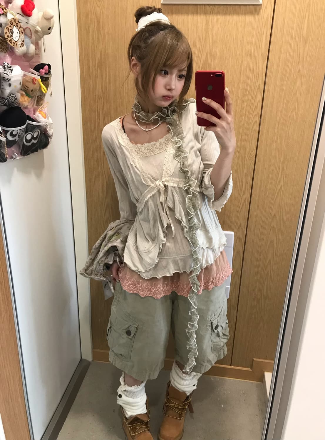 아오이유우 하구미 모리걸 카고 하프팬츠 코디세트 상품이미지2