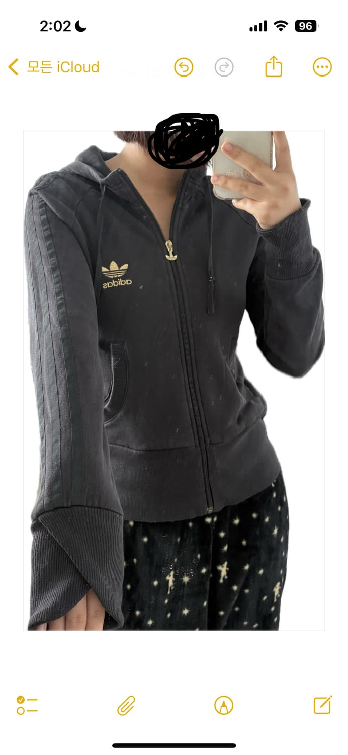 빈티지 아디다스 디테일 차콜 후드집업 상품이미지2