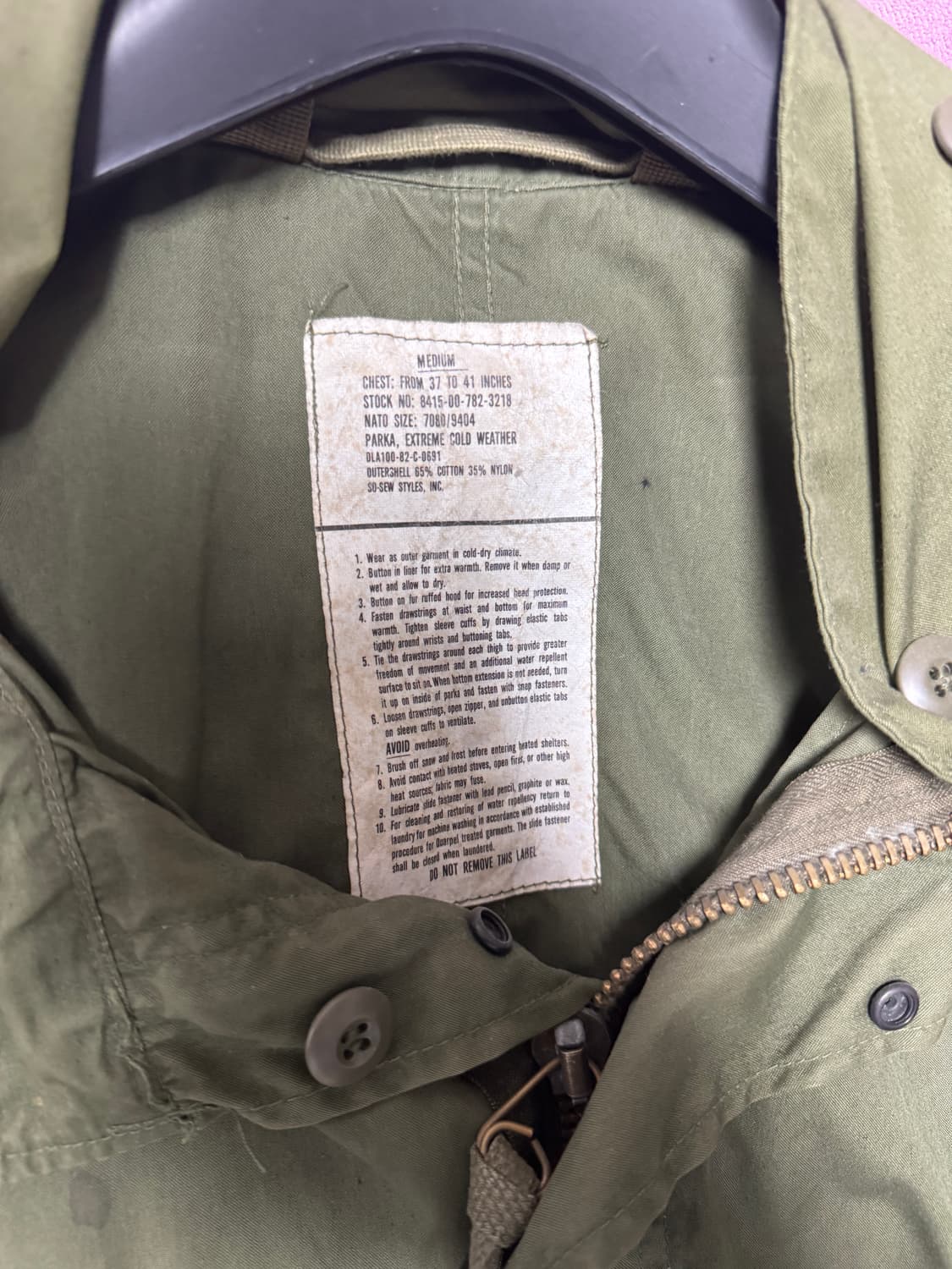 80s 소슈 M65 피쉬테일 오리지날 개파카 판매 상품이미지2