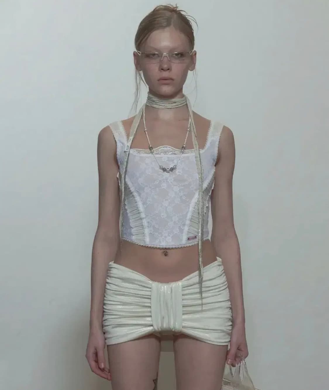 스컬프터 코르셋 탑 화이트 Team Mary Corset Top 상품이미지2