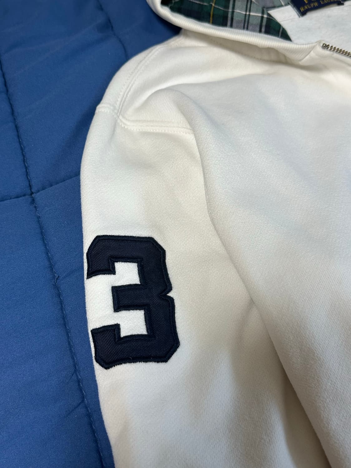 폴로 랄프로렌 빅포니 체크 후드집업 화이트 상품이미지3