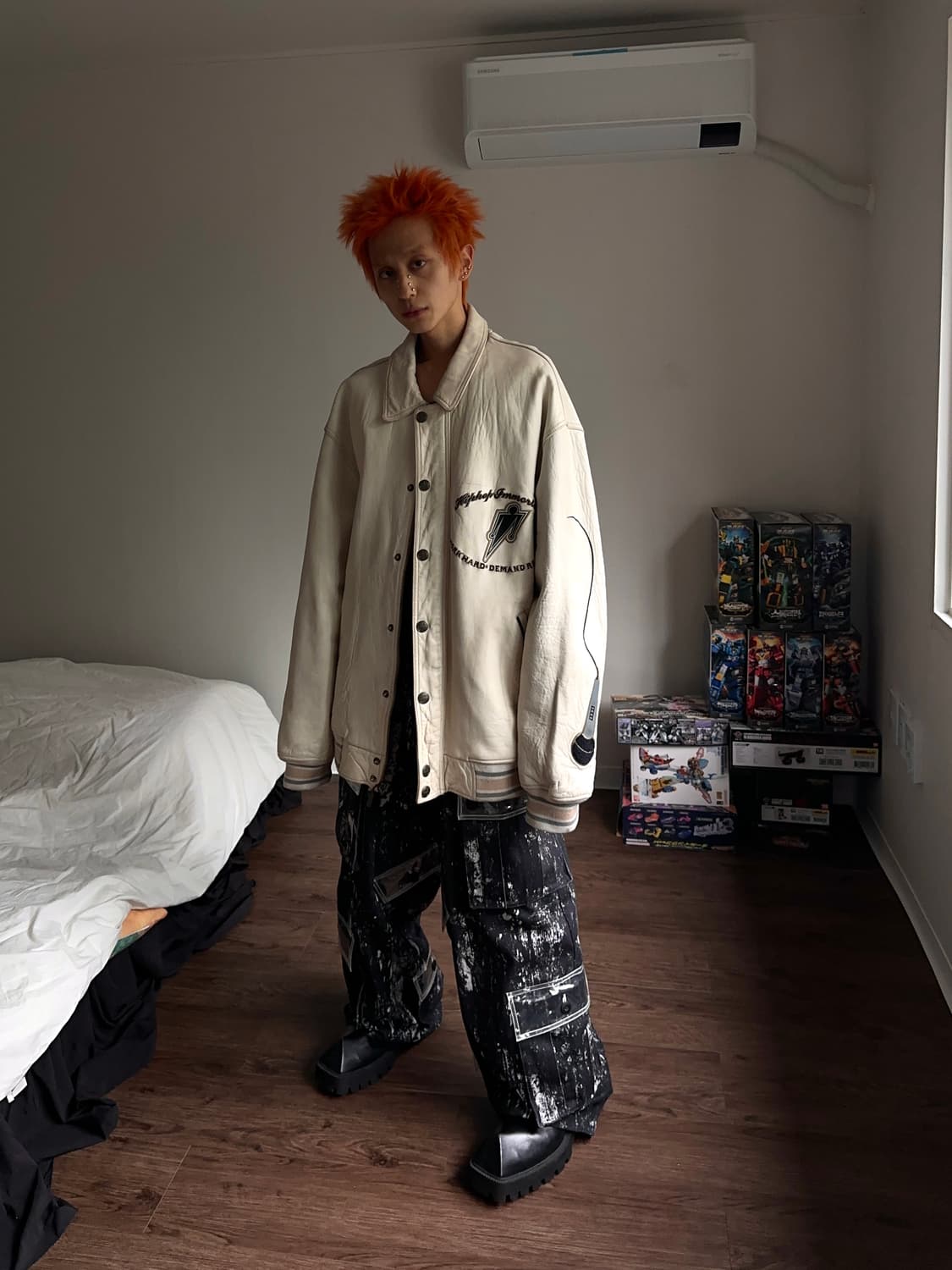 UB Tuff "Mic drop" 콜로서스 오버 레더 자켓 상품이미지2