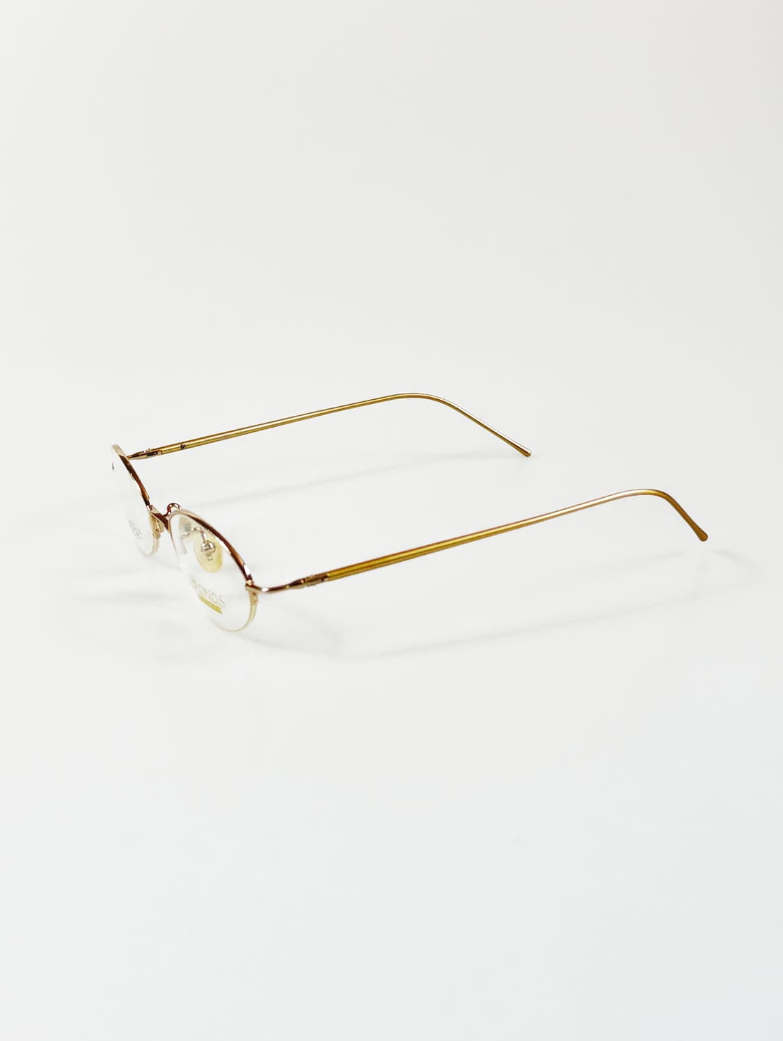 90s KRONOS 골드 오벌 반무테 빈티지 안경 상품이미지3