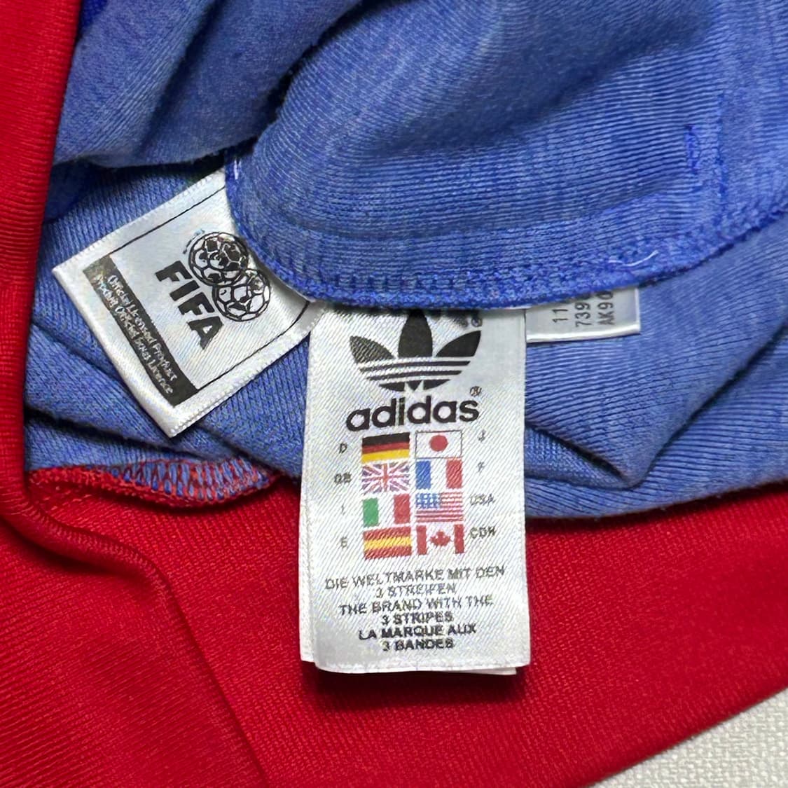 95 아디다스 프랑스 블루 레드 배색 트랙탑 상품이미지5