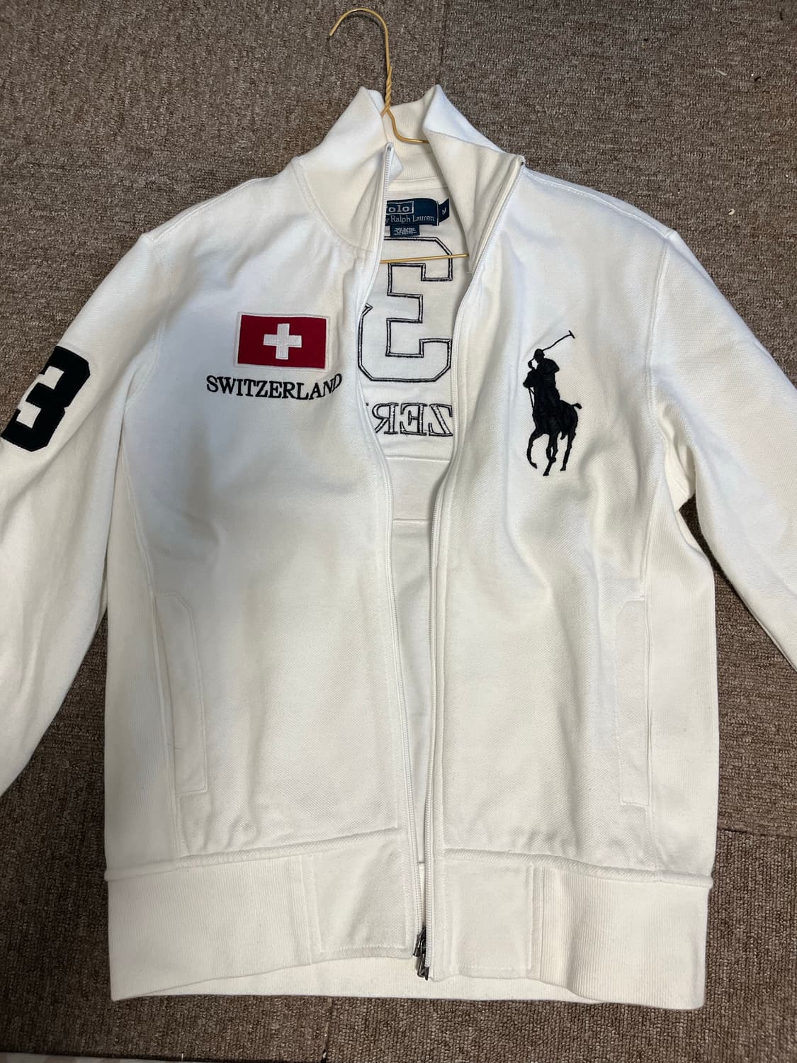 폴로 빅포니 스위스플래그 코튼집업(화이트)#성조기 상품이미지1