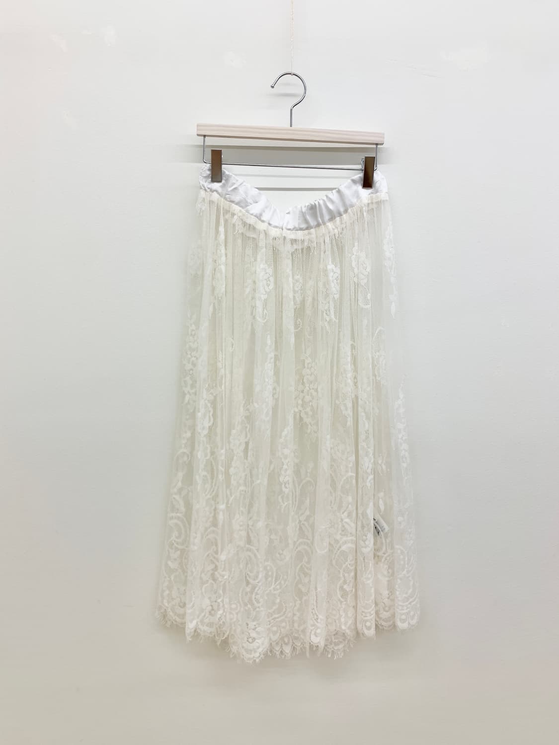 레이스 시스루 밴딩 스커트 lace skirt 상품이미지1