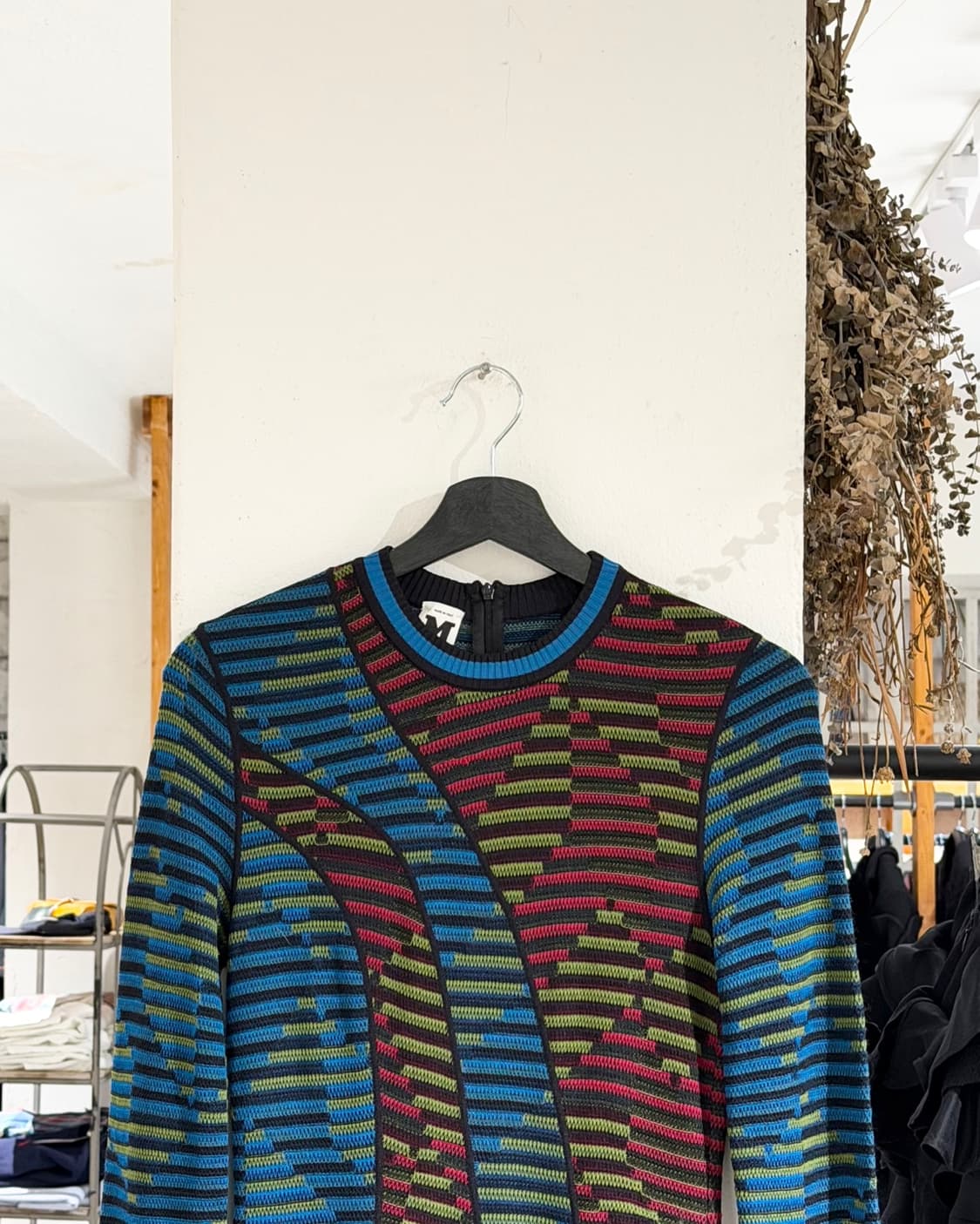 미쏘니 멀티 컬러 스트라이프 니트 원피스 상품이미지4