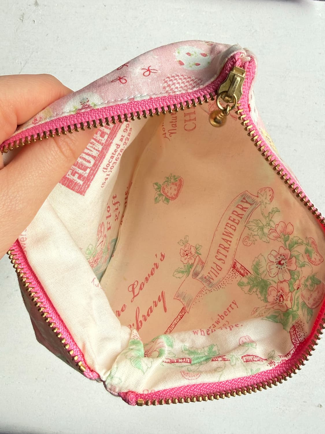 일본빈티지 딸기파우치 핸드메이드 상품이미지2