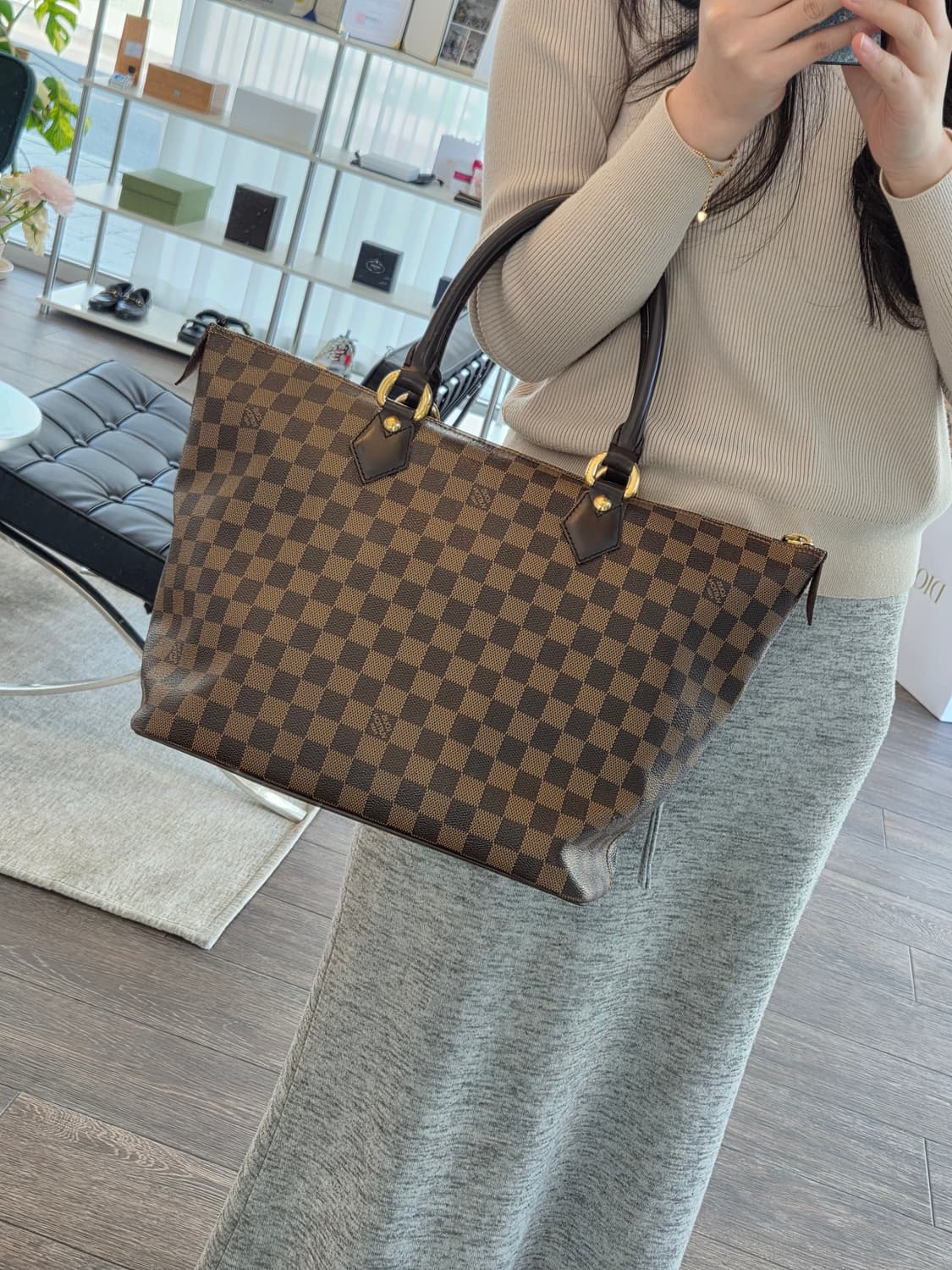 루이비통 다미에 에벤 캔버스 살레야 MM 토트숄더백 N51188 상품이미지9