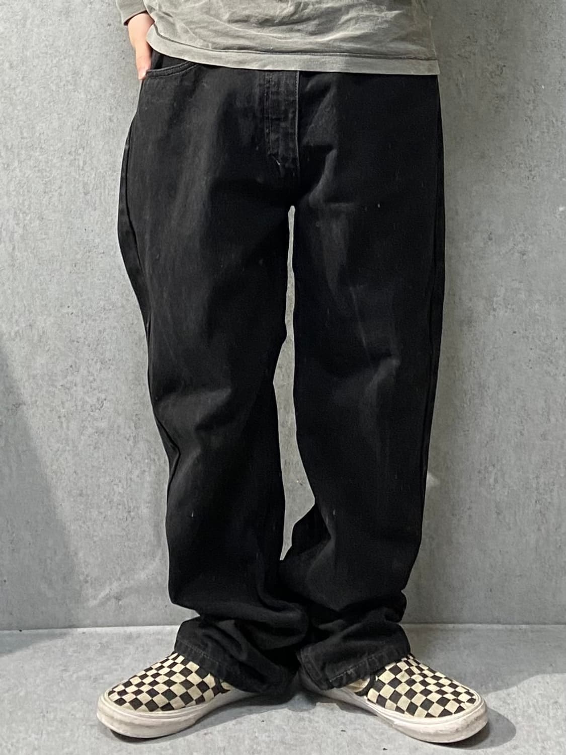 [38] Levi's 505 리바이스 블랙 루즈핏 데님팬츠 상품이미지8