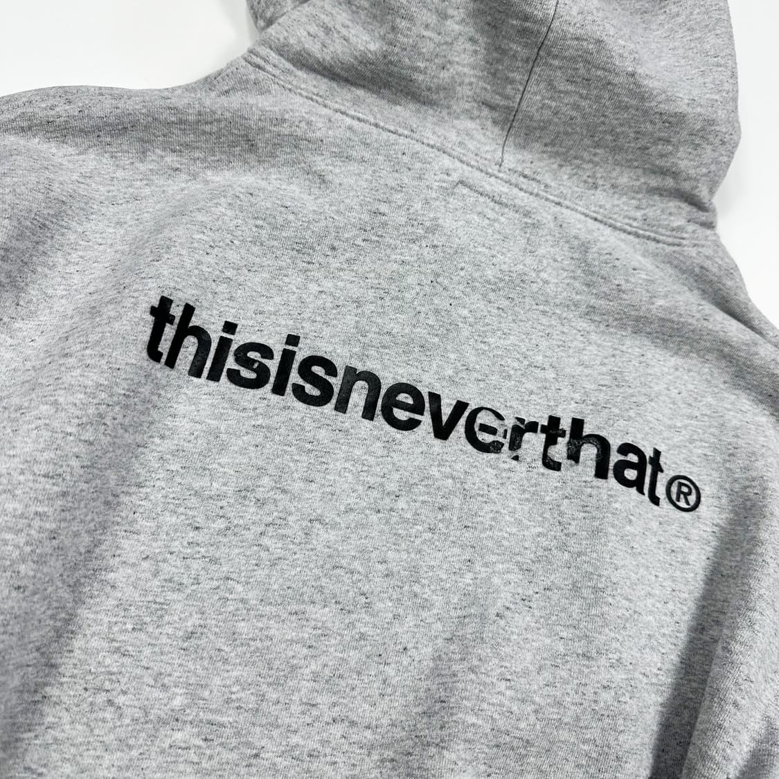 디스이즈네버댓 (디네댓) 백로고 그레이 후드티 (M) 상품이미지4