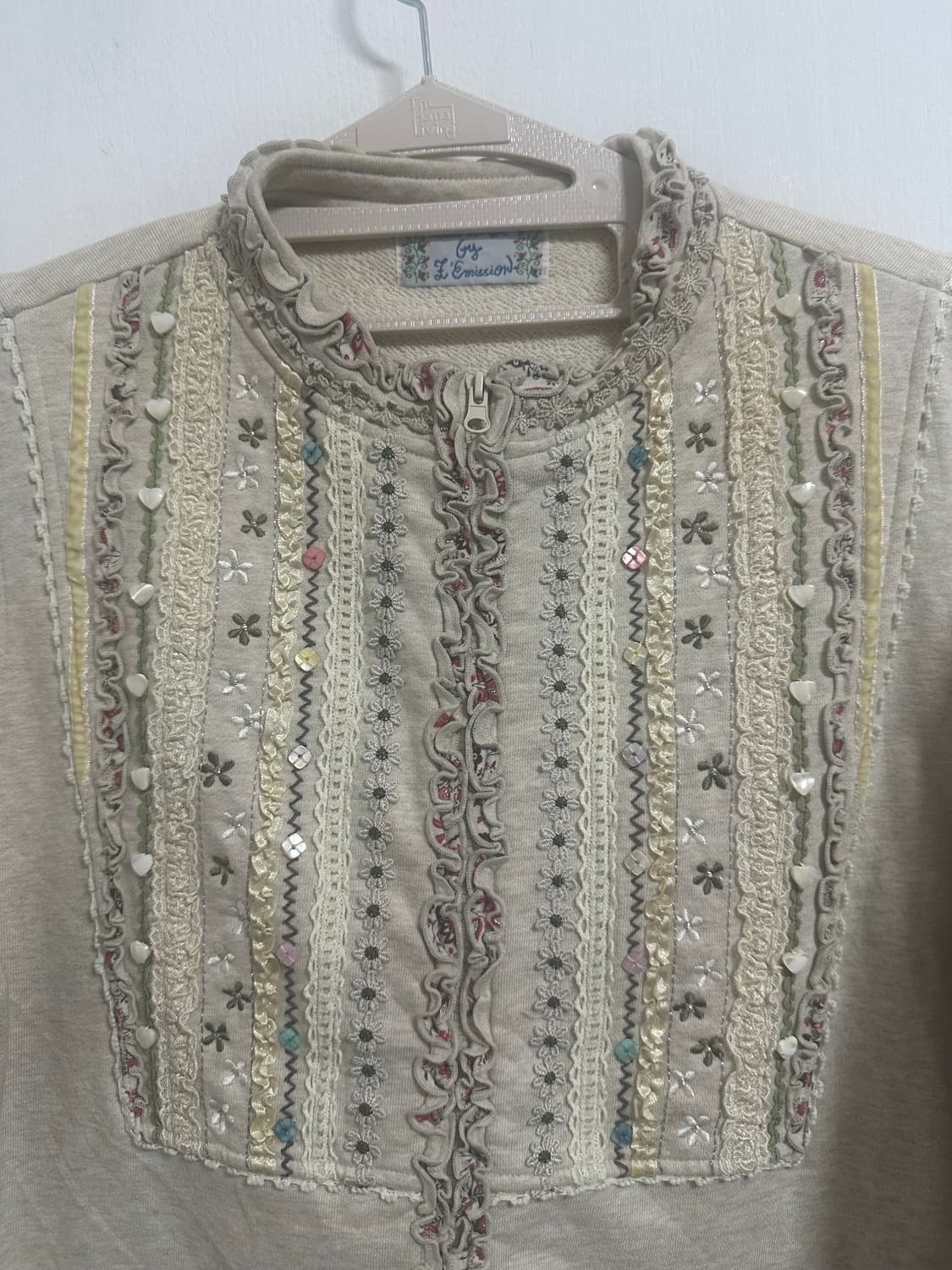 모리걸 플라워 레이스 비즈 포인트 집업 상품이미지3