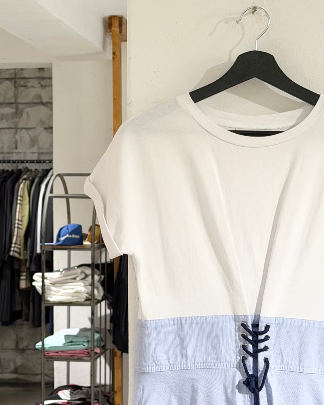 3.1 필립 림 화이트 스카이블루 피스드 코튼 팝린 미디 드레스  상품이미지2