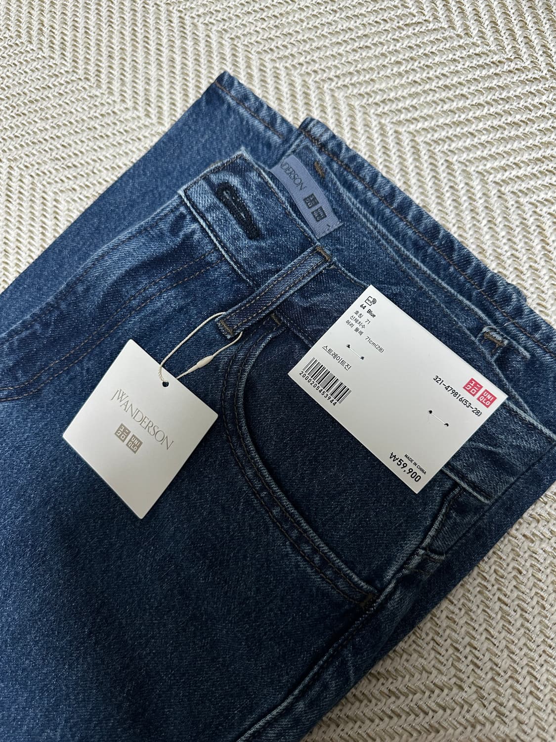 유니클로 jw앤더슨 스트레이트진 64블루 (28) 상품이미지2