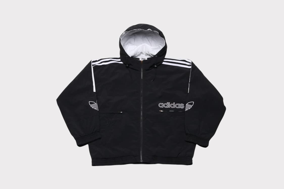[M] 90's 아디다스 올드스쿨 후디 누빔점퍼 자켓 상품이미지1