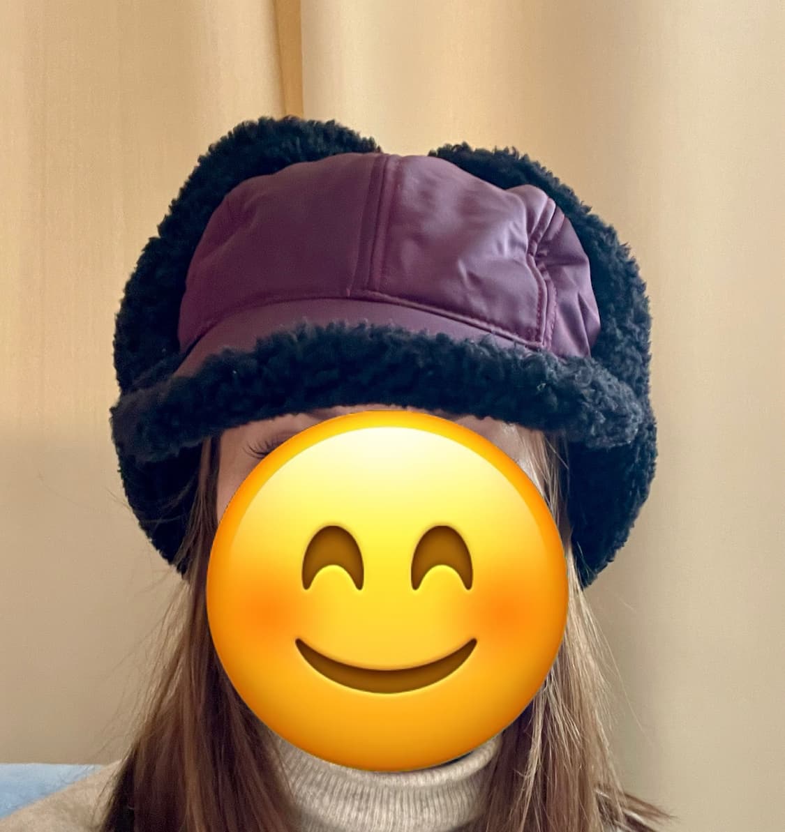 Shearling Trapper Hat (Burgundy & Black) 상품이미지2