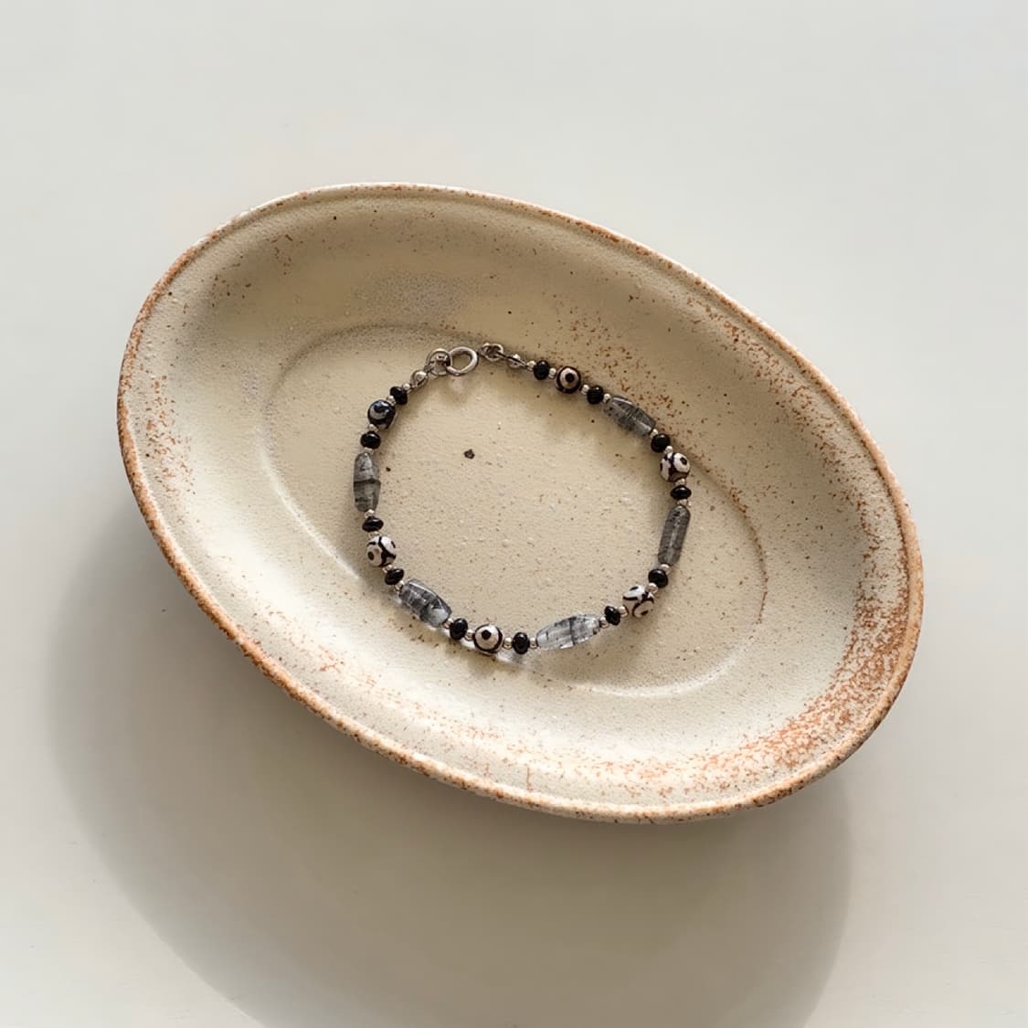 흑침수정 원석 팔찌 써지컬스틸 상품이미지3