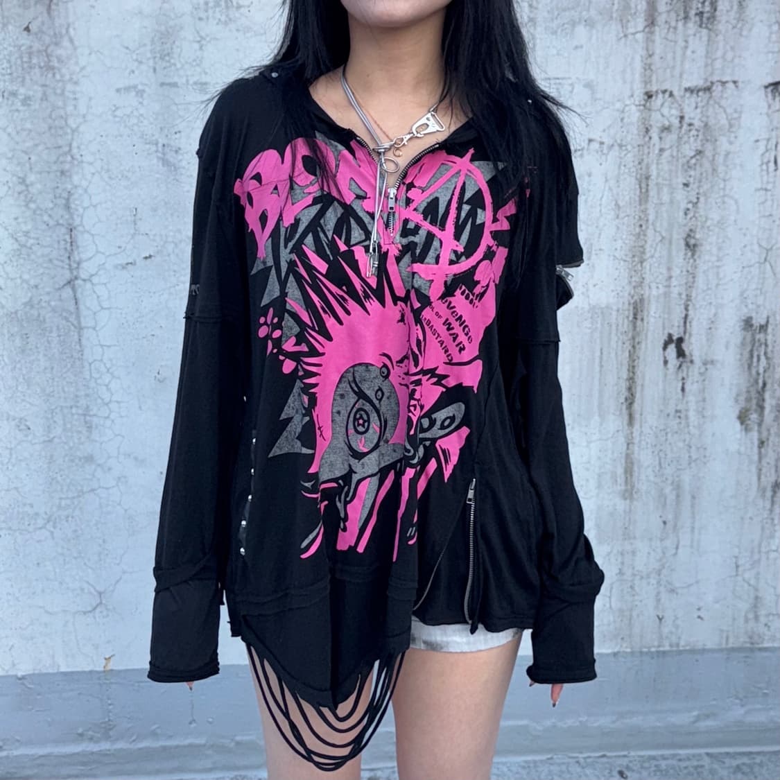 ”sexpotrevenge“Detail Damage Long Slee 상품이미지1