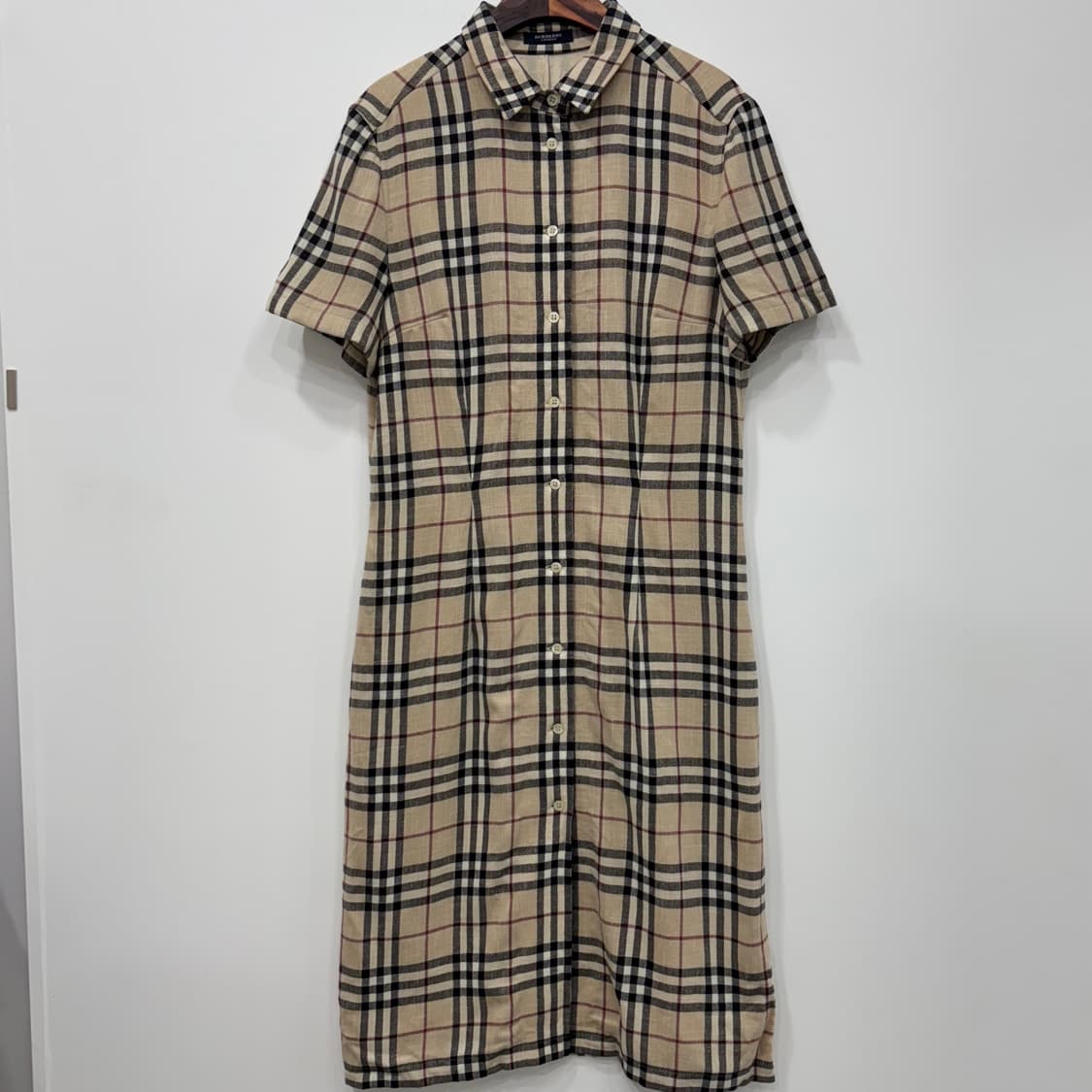 일본정품“ Burberry 노바 체크 셔츠 롱 원피스36 상품이미지2