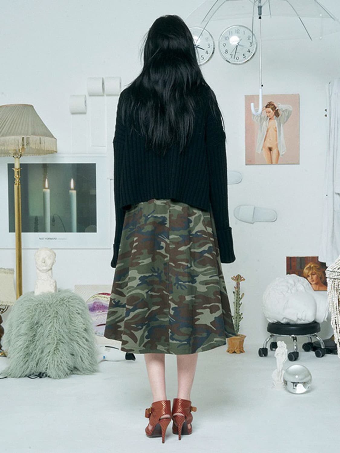 더 센토르 THE CENTAUR 카모플라쥬 A라인 미디 스커트 상품이미지2