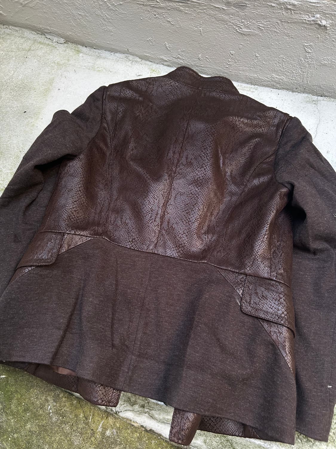 00s Vtg v-kei 브라운 파이톤 라이더 자켓  상품이미지5