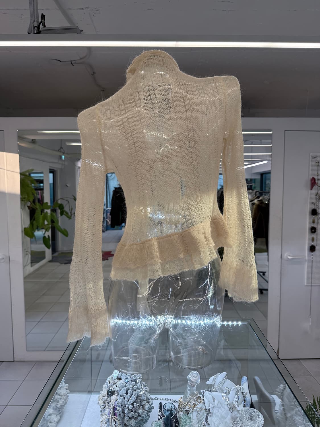 scarf layered mohair knit cardigan 상품이미지4