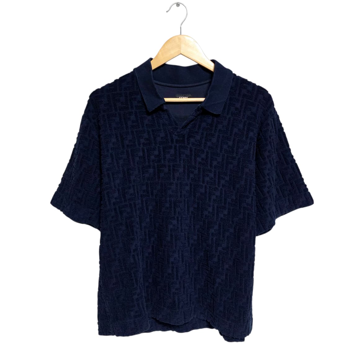 펜디 FF 자가드 테리 코튼 반팔 카라티셔츠 상품이미지1
