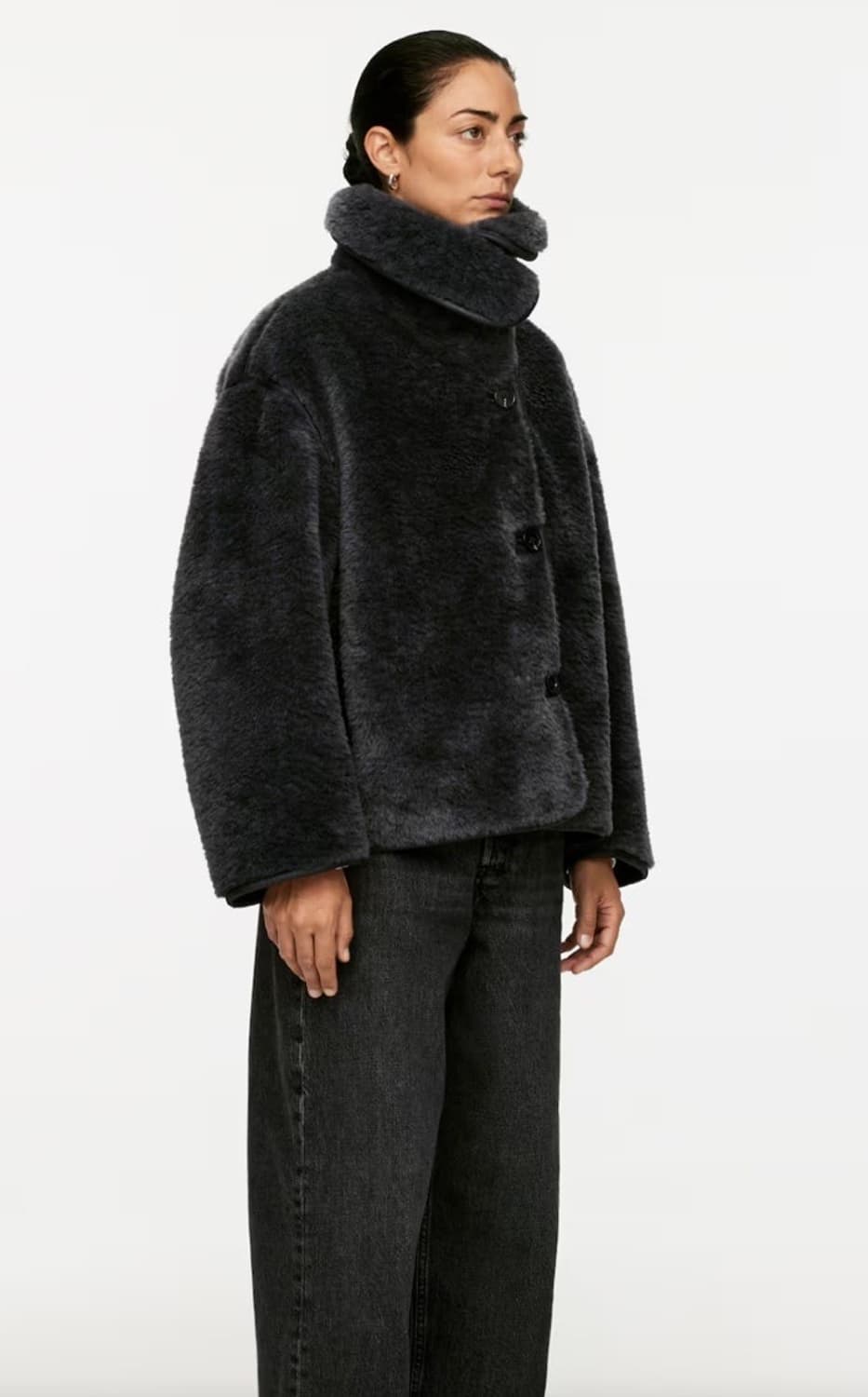 새상품 아르켓 숏 파일 자켓 포 퍼 자켓 다크그레이 XS 상품이미지6